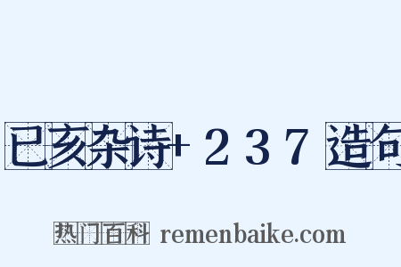 已亥杂诗+237造句是什么意思的图片